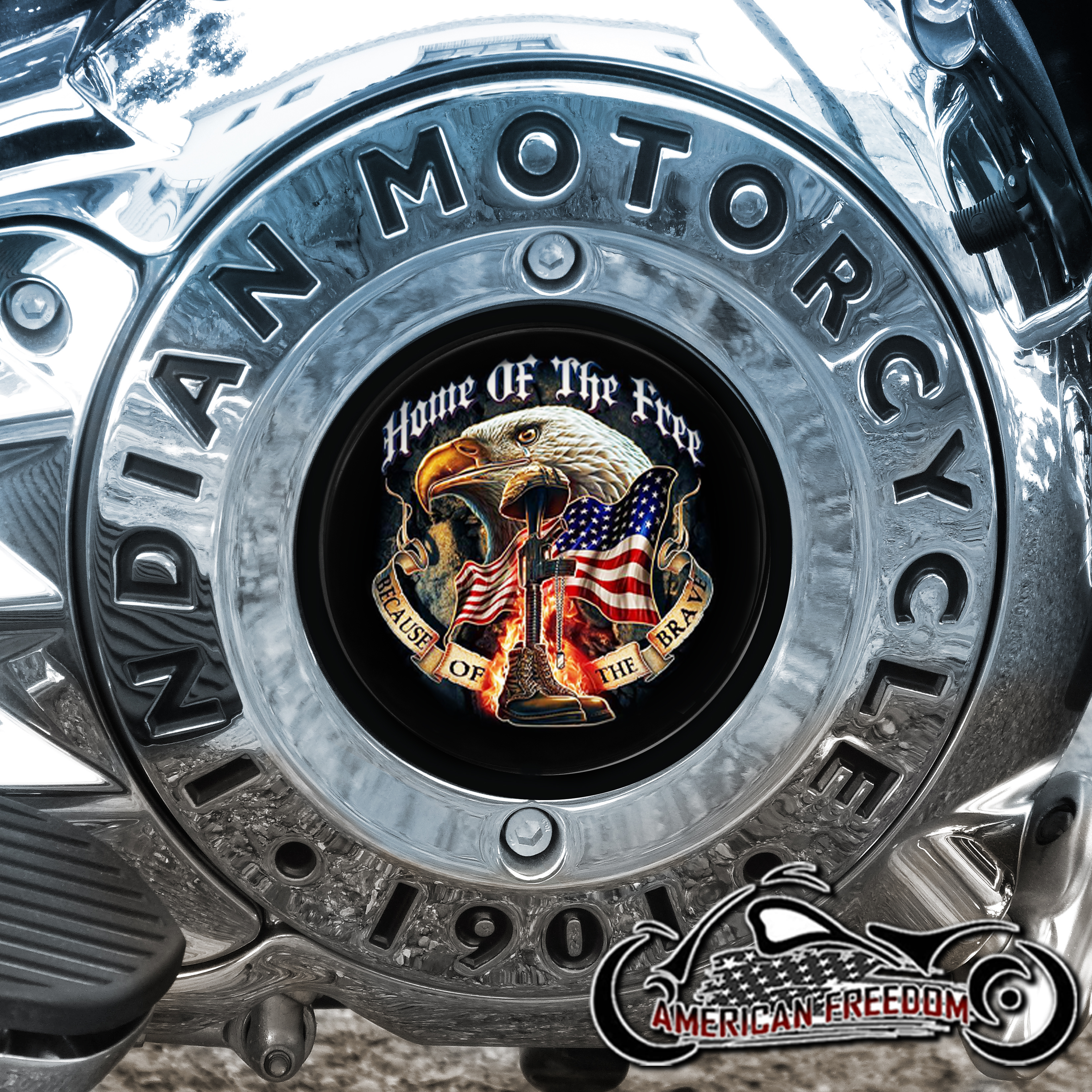 Indian Motorcycle Thunder Stroke Derby Insert - Home of the Free
